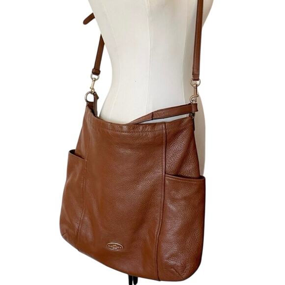 COACH Chicago Gallery Park Pebbled Leather Hobo Crossbody Bag in Brown Crossbody - Picture 3 of 15